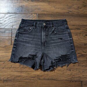 American Eagle 90s Boyfriend jean shorts black wash denim size 2